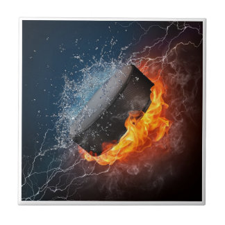 Fire and Ice Hockey Tile