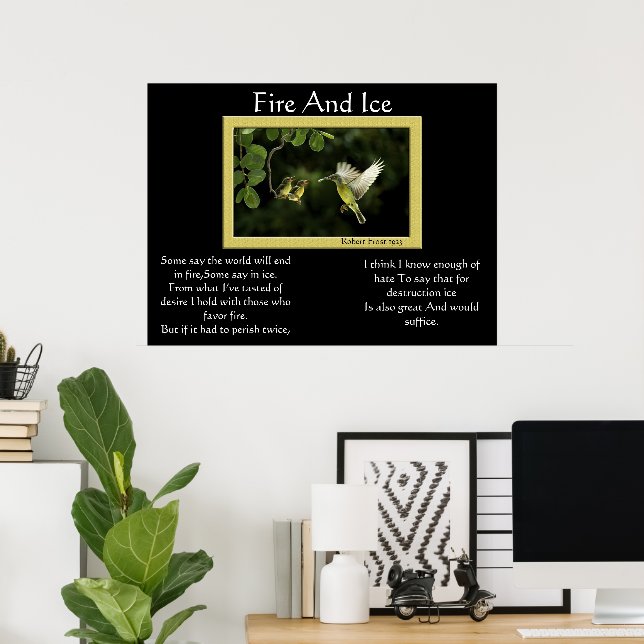 Fire And Ice Hummingbird Posters (Home Office)