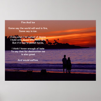 Fire And Ice Over A Burning Sunset Beach Poster