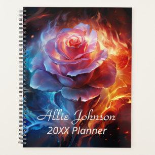 Fire and Ice Rose Personalized  Planner