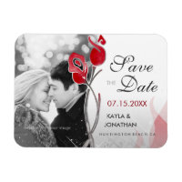 Fire and Ice Save the Date Magnets | Red Roses