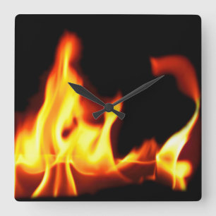 Fire and Ice Square Wall Clock
