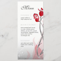Fire and Ice Wedding Menu | Red Silver Roses