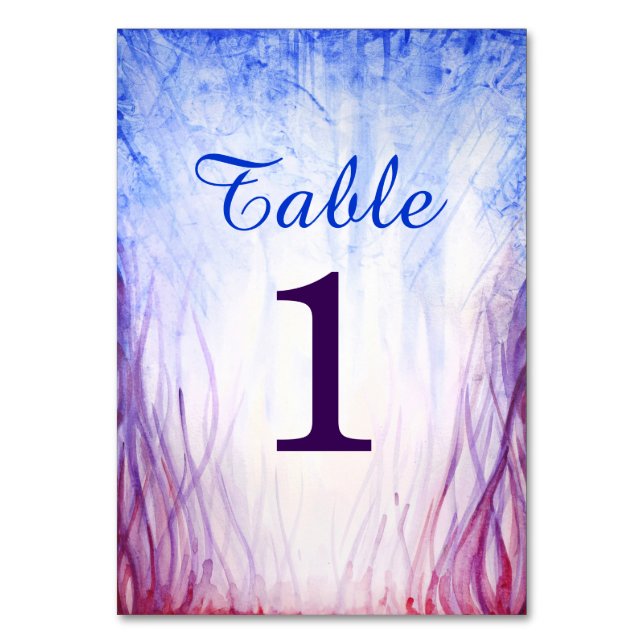 Fire and Ice Wedding Table Number Cards (Back)