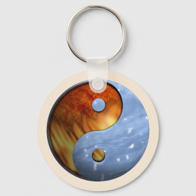 Fire and Ice Yin Yang Key Ring (Front)