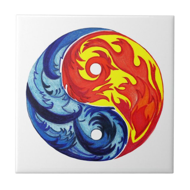 Fire and Ice Yin-Yang Tile (Front)