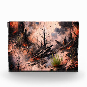 Fire and Nature Photo Block - Unique Design