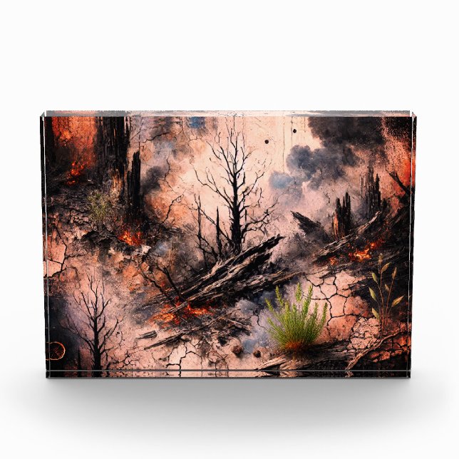 Fire and Nature Photo Block - Unique Design (Front)