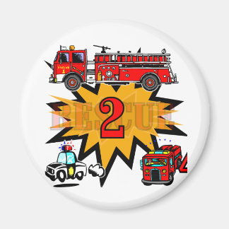 Fire and Rescue 2nd Birthday Tshirts and Gifts Magnet