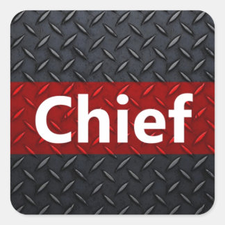 Fire and Rescue Diamond Plate Square Sticker