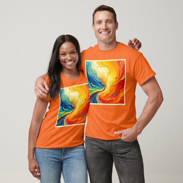 Fire and Water Abstract T-Shirt (Unisex)