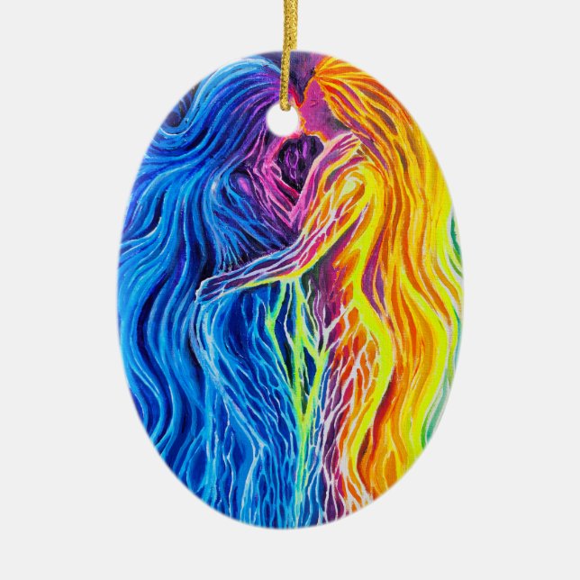 Fire and water ceramic tree decoration (Front)
