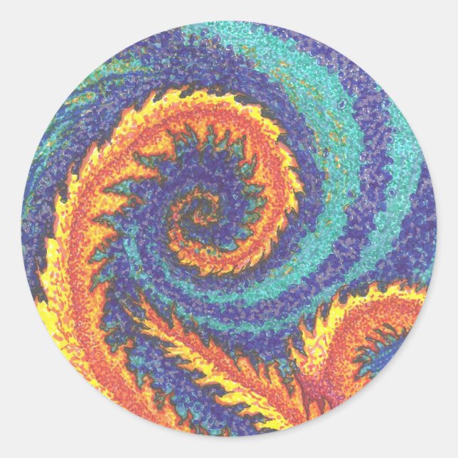 "FIRE AND WATER"  CLASSIC ROUND STICKER (Front)