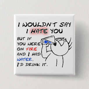 Fire And Water Funny Button Badge