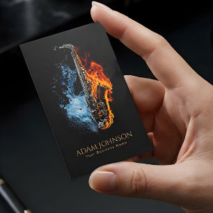 Fire and Water Luxury Musician Saxophone           Business Card
