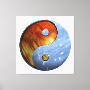 Fire and Water Yin and Yang Symbol Canvas Print