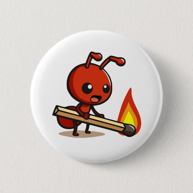 Fire Ant 6 Cm Round Badge (Front)