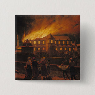 Fire at Cambrai Cathedral, 9th September 1859 15 Cm Square Badge