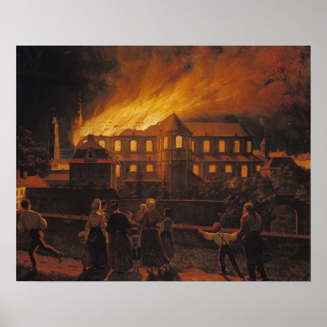 Fire at Cambrai Cathedral, 9th September 1859 Poster (Front)