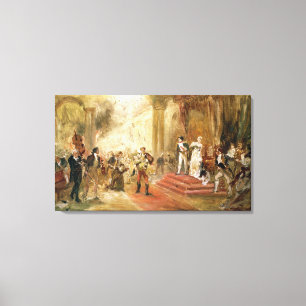 Fire at the Austrian Embassy (oil on canvas) Canvas Print