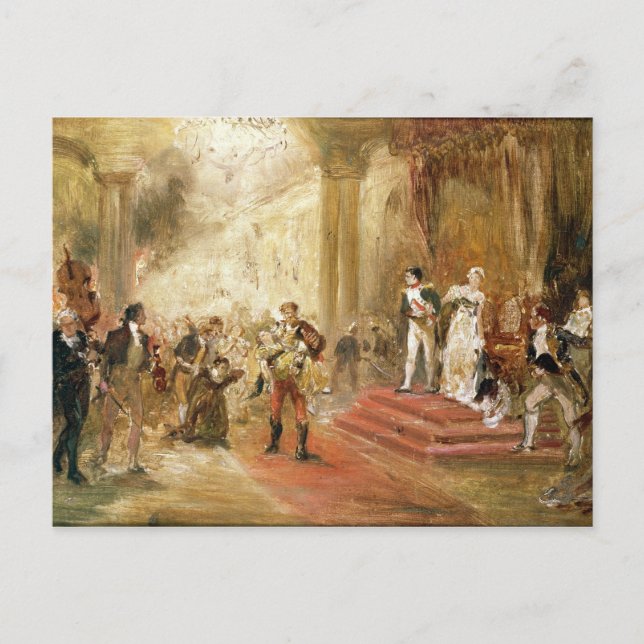 Fire at the Austrian Embassy (oil on canvas) Postcard (Front)
