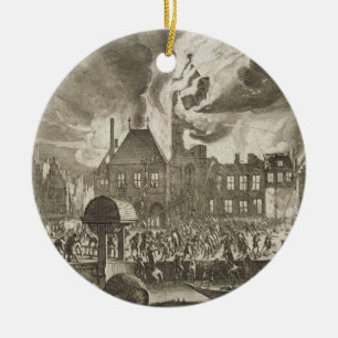 Fire at the old Amsterdam Town Hall, 17th July 165 Ceramic Tree Decoration