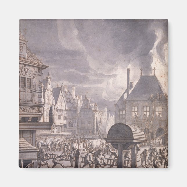 Fire at the Old Town Hall in Amsterdam Magnet (Front)