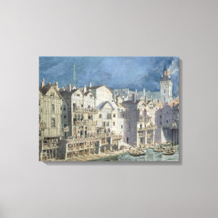 Fire at the Pont aux Meuniers in 1621 Canvas Print