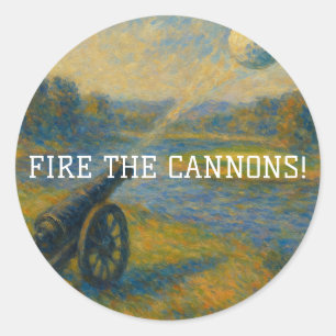 “Fire Away!” Vintage Cannon Golf Ball Sticker