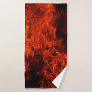 Fire background flame black hot bath towel