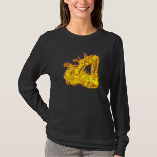 Fire Backhoe Excavator Construction Site Worker Ex T-Shirt