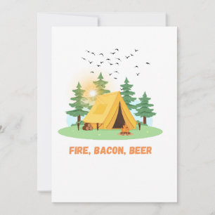 Fire. Bacon. Beer. – Camping Holiday Card