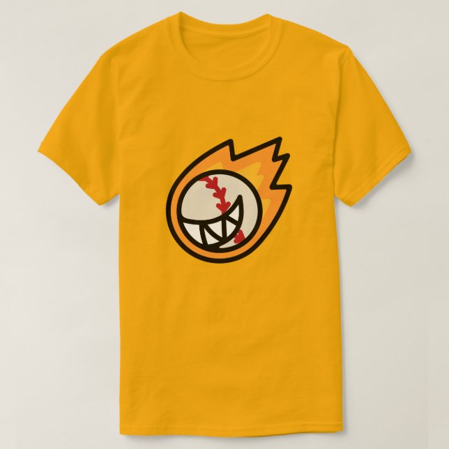 Fire Baseball Smile T-Shirt  (Design Front)