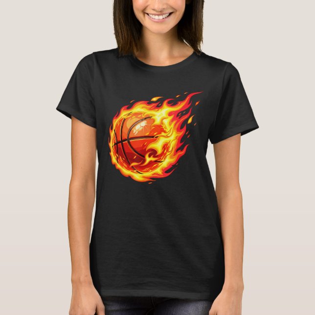 Fire basketball shirt funny basketball player cool (Front)
