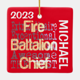 Fire Battalion Chief Extraordinaire CUSTOM Ceramic Ornament