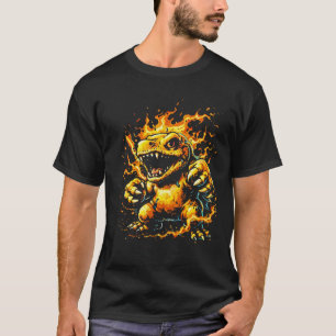 Fire Beast Digimon Monster Comic Street Art  T-Shirt