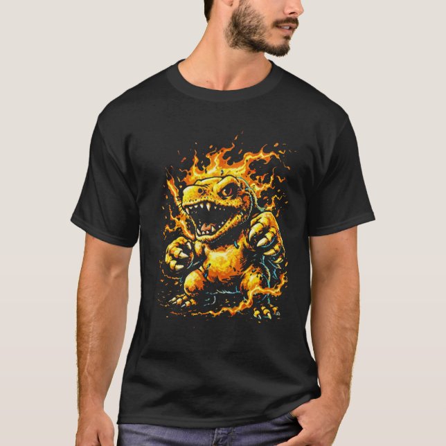 Fire Beast Digimon Monster Comic Street Art  T-Shirt (Front)