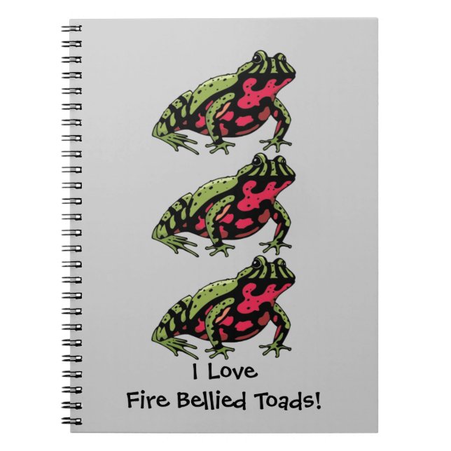 Fire Bellied Toad Love (customisable) Spiral Notebook (Front)