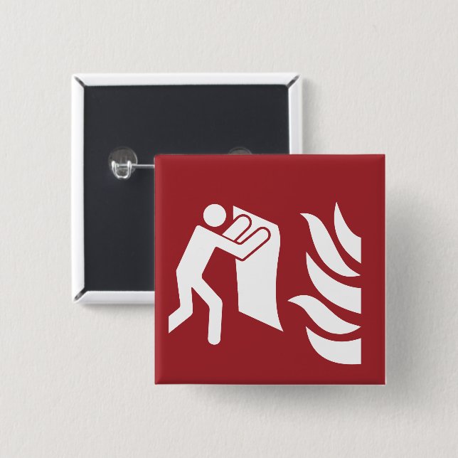 Fire Blanket Safety Sign 15 Cm Square Badge (Front & Back)