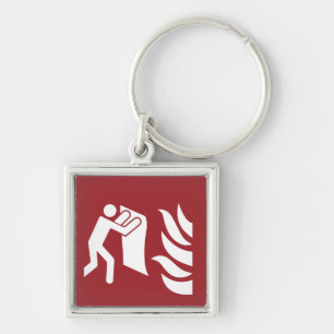 Fire Blanket Safety Sign Key Ring