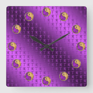 Fire Boar Square Wall Clock