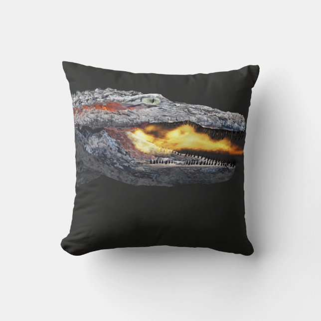Fire-breathing Alligator Cushion (Front)
