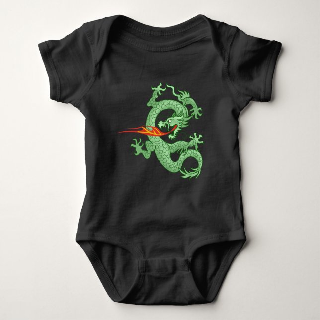 Fire Breathing Dragon Baby Bodysuit (Front)