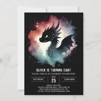 Fire Breathing Dragon Birthday Digital Invitation