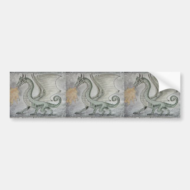 Fire Breathing Dragon Bumper Sticker (Front)