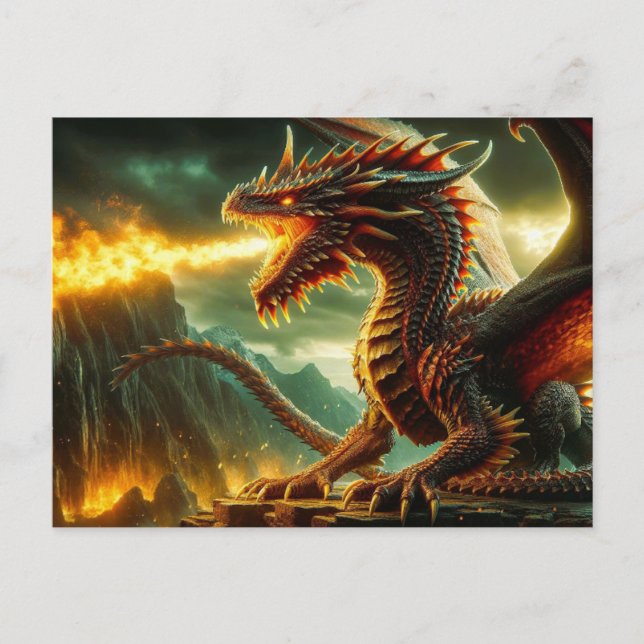 Fire breathing Dragon Postcard (Front)