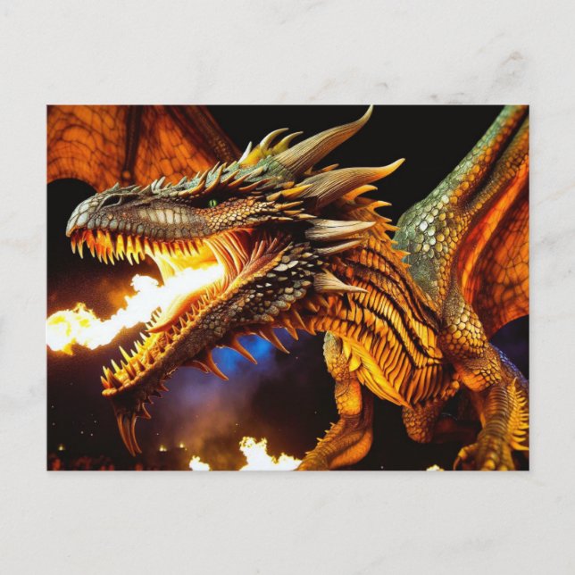Fire breathing Dragon Postcard (Front)