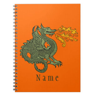 Fire Breathing Dragon Spiral Notebook