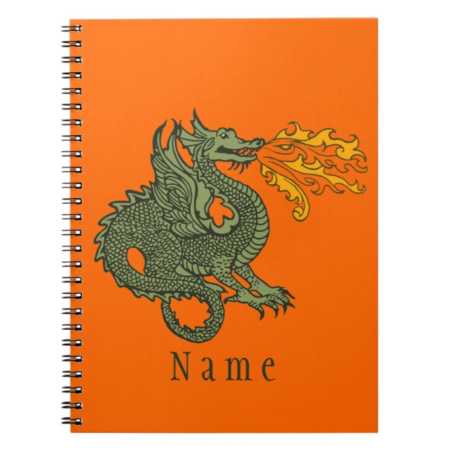 Fire Breathing Dragon Spiral Notebook (Front)