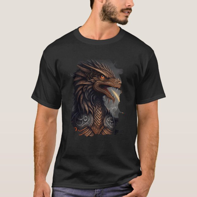 Fire breathing eagle of freedom and strength T-Shirt (Front)